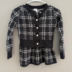 Abercrombie Girls 7/8 Two Piece Plaid Cardigan and Skirt set